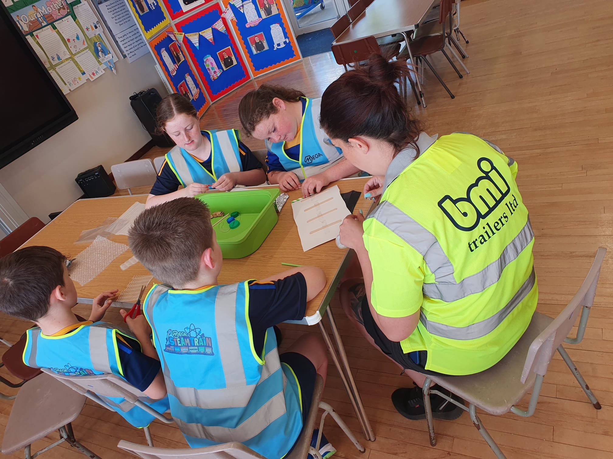 Members of Mega at primary school
